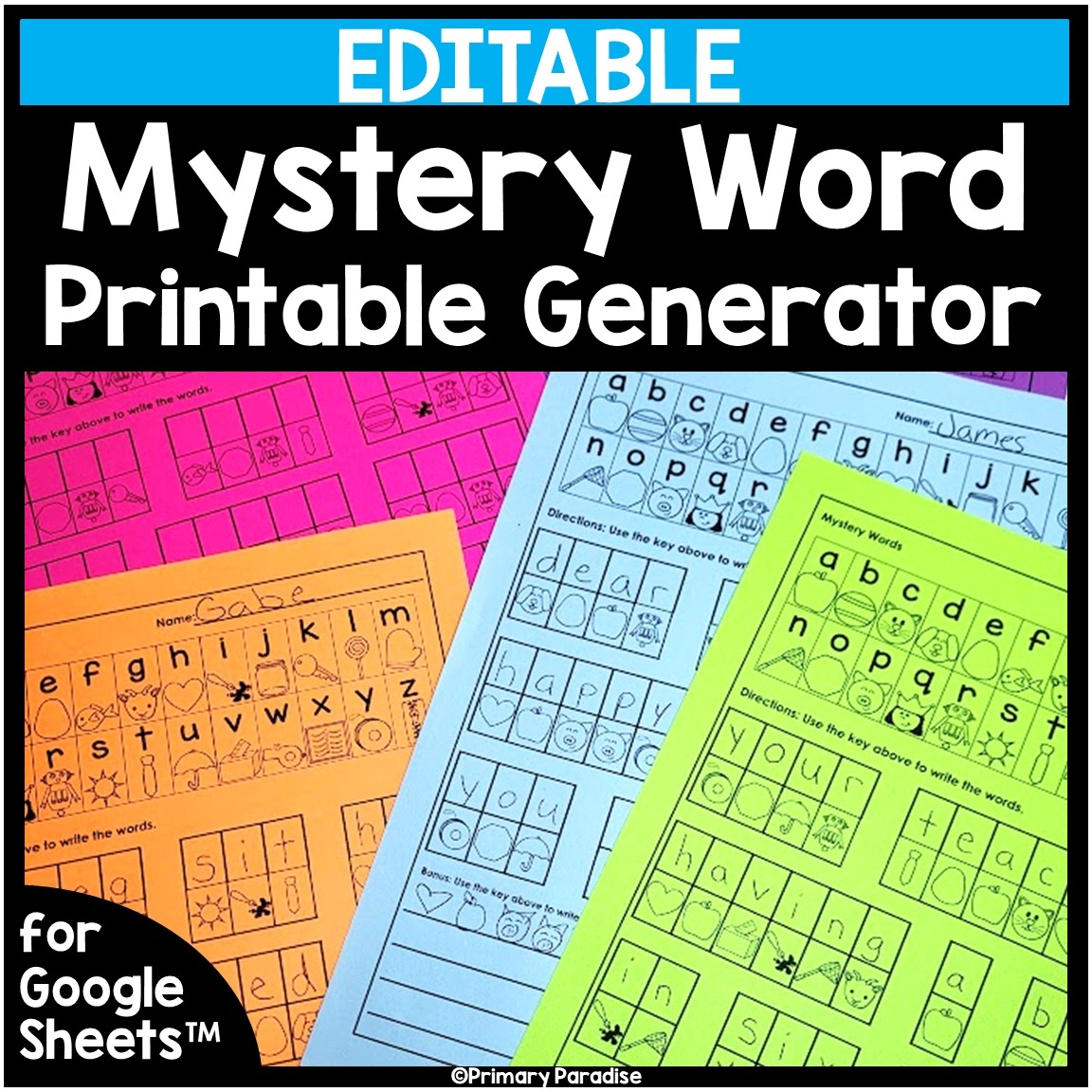 Free Printable Word Mystery Worksheets