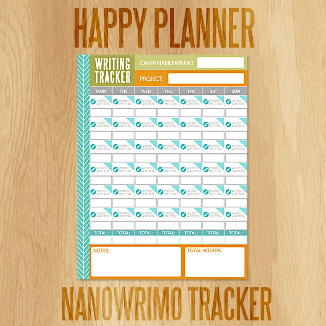 NANOWRIMO Writing Tracker Worksheet HAPPY PLANNER Etsy
