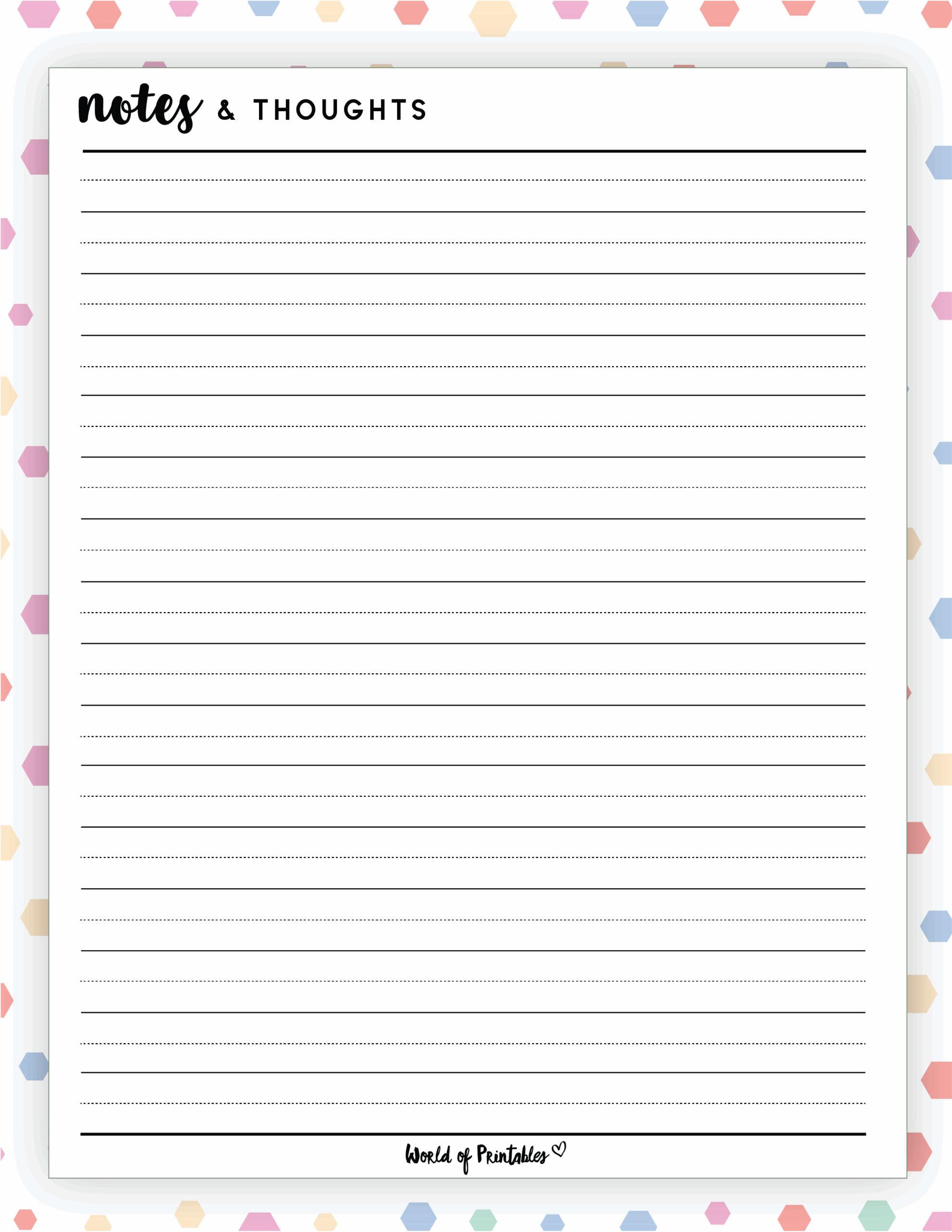 Free Printable Blank Nice Notes