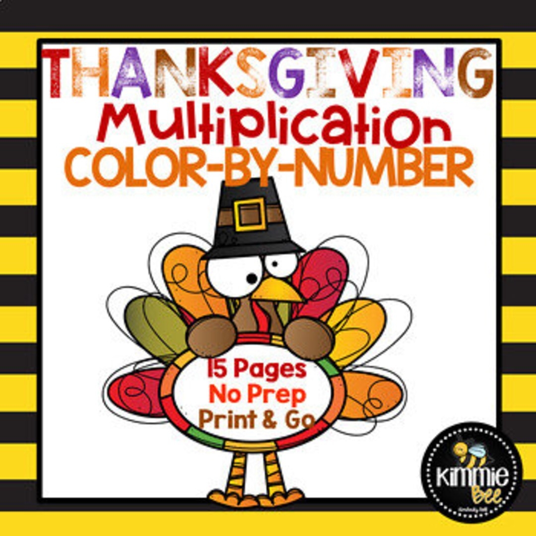 Free Printable Thanksgiving Multiplication Coloring Worksheets