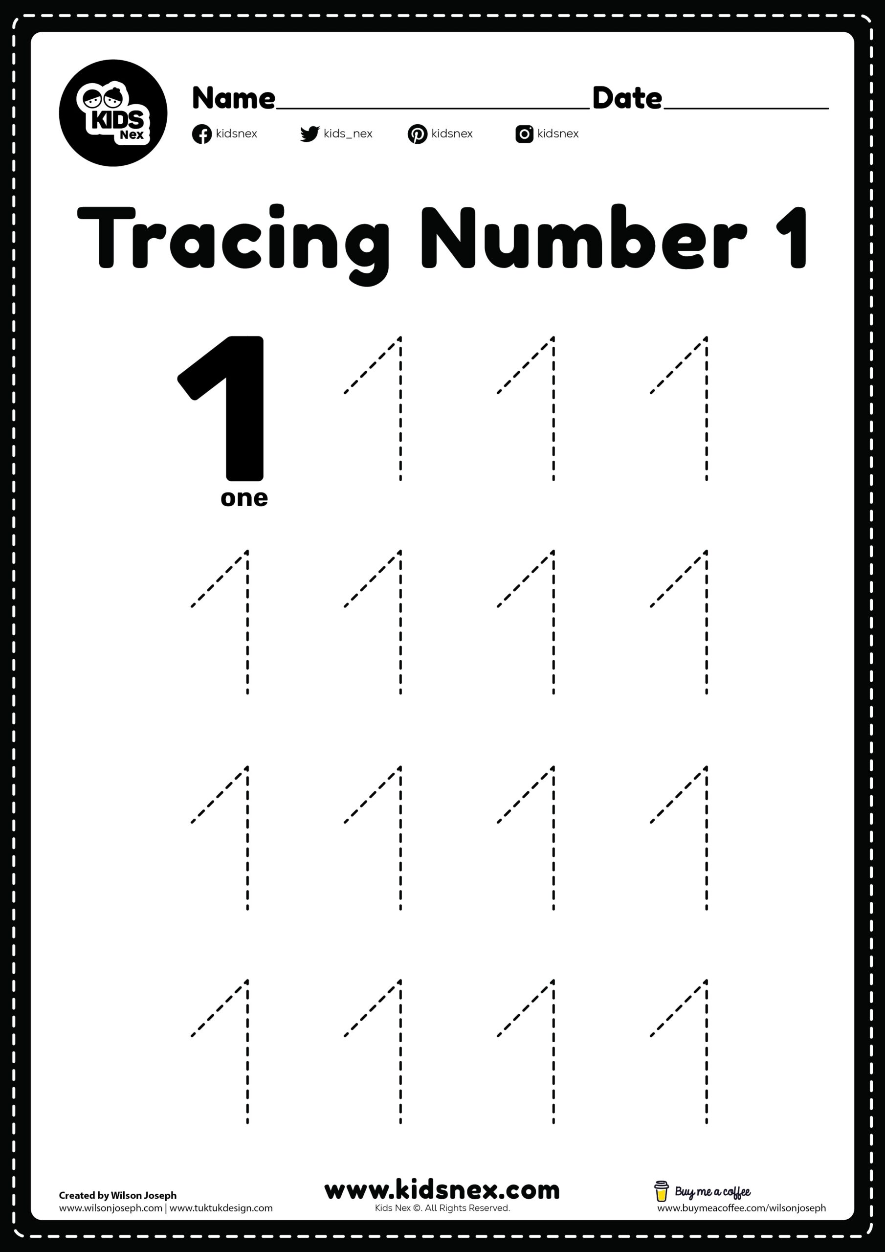 Free Printable Worksheets Number Tracing