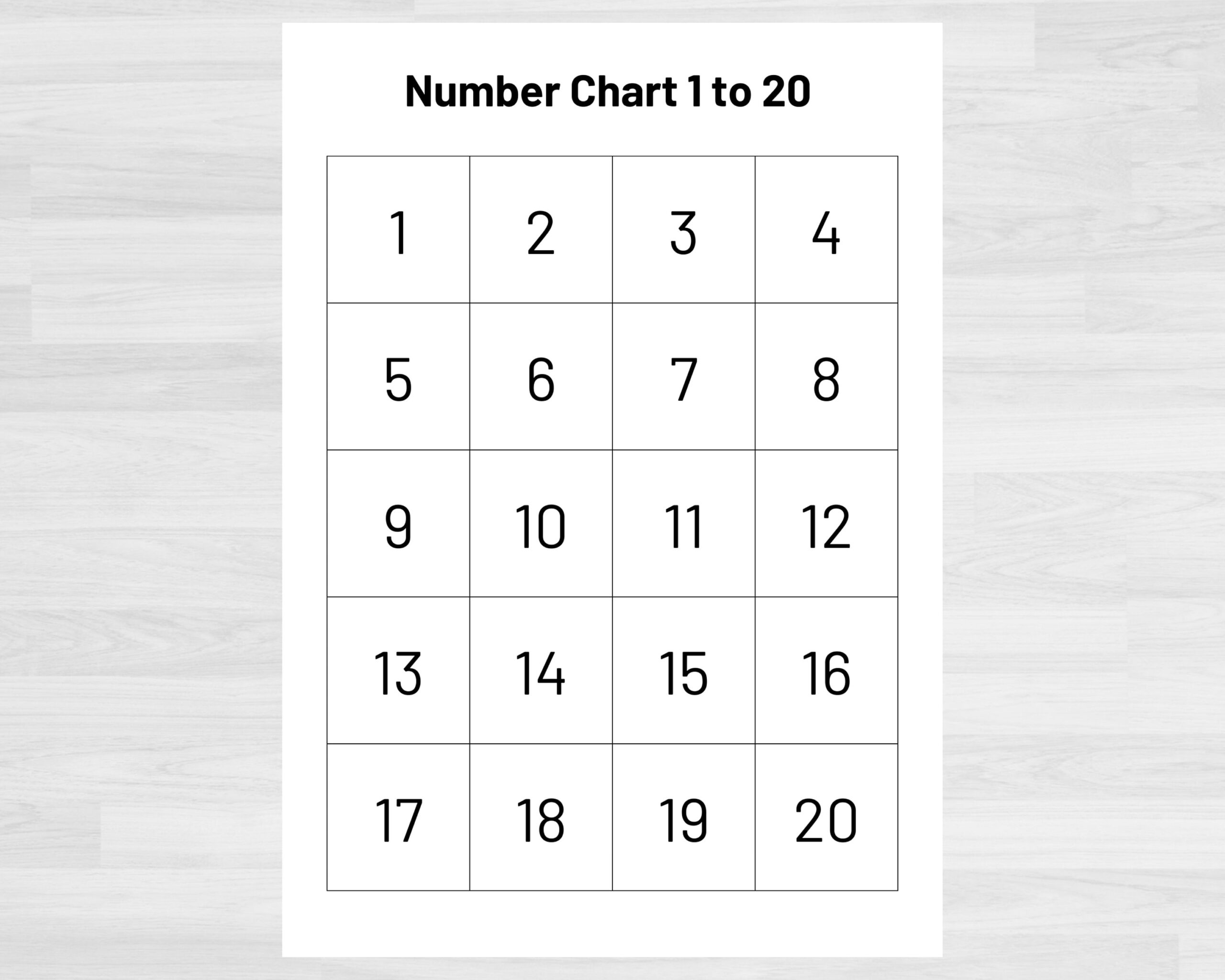 Number Chart 1 20 Numbers 1 To 20 Printable Numbers And Counting Worksheets Library