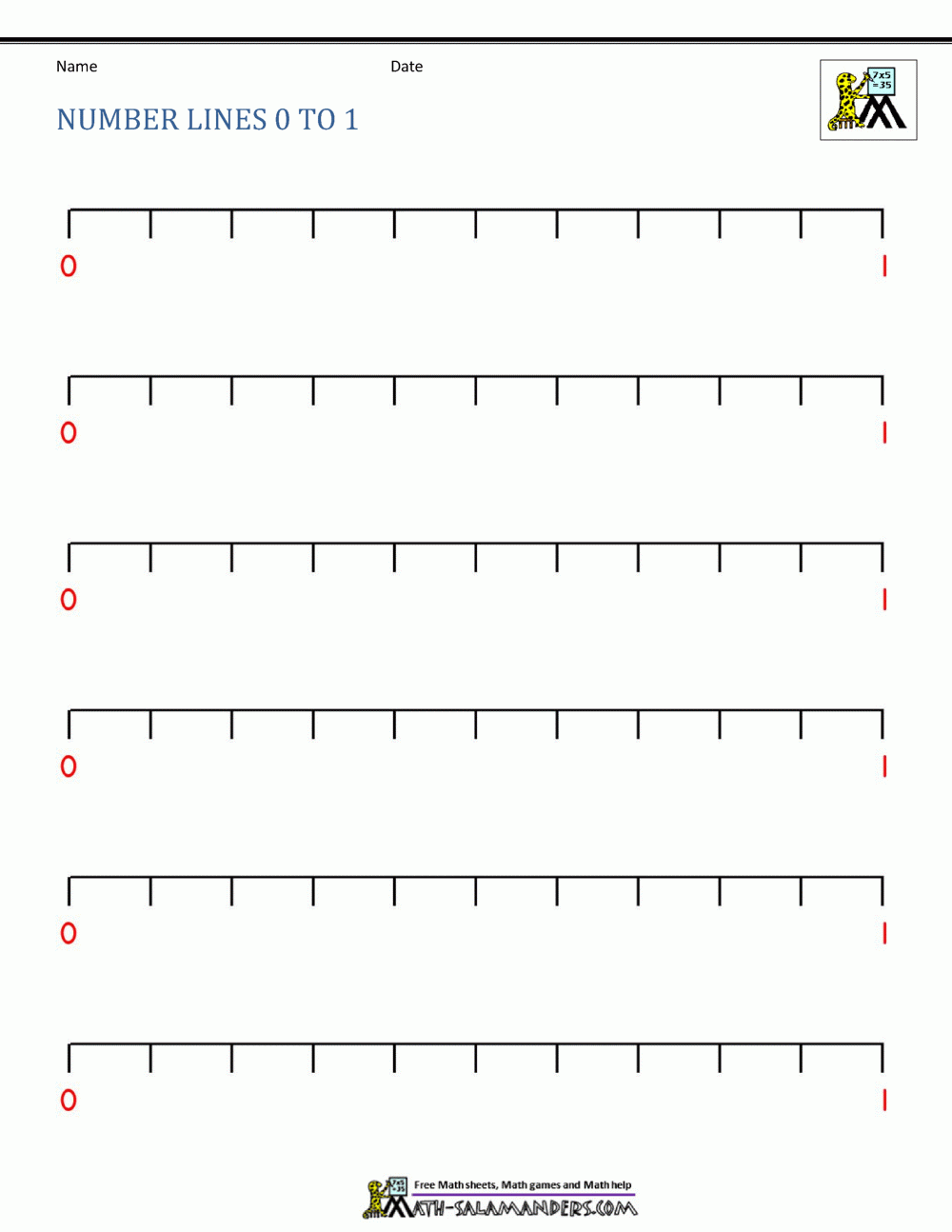 Blank Number Line Free Printable