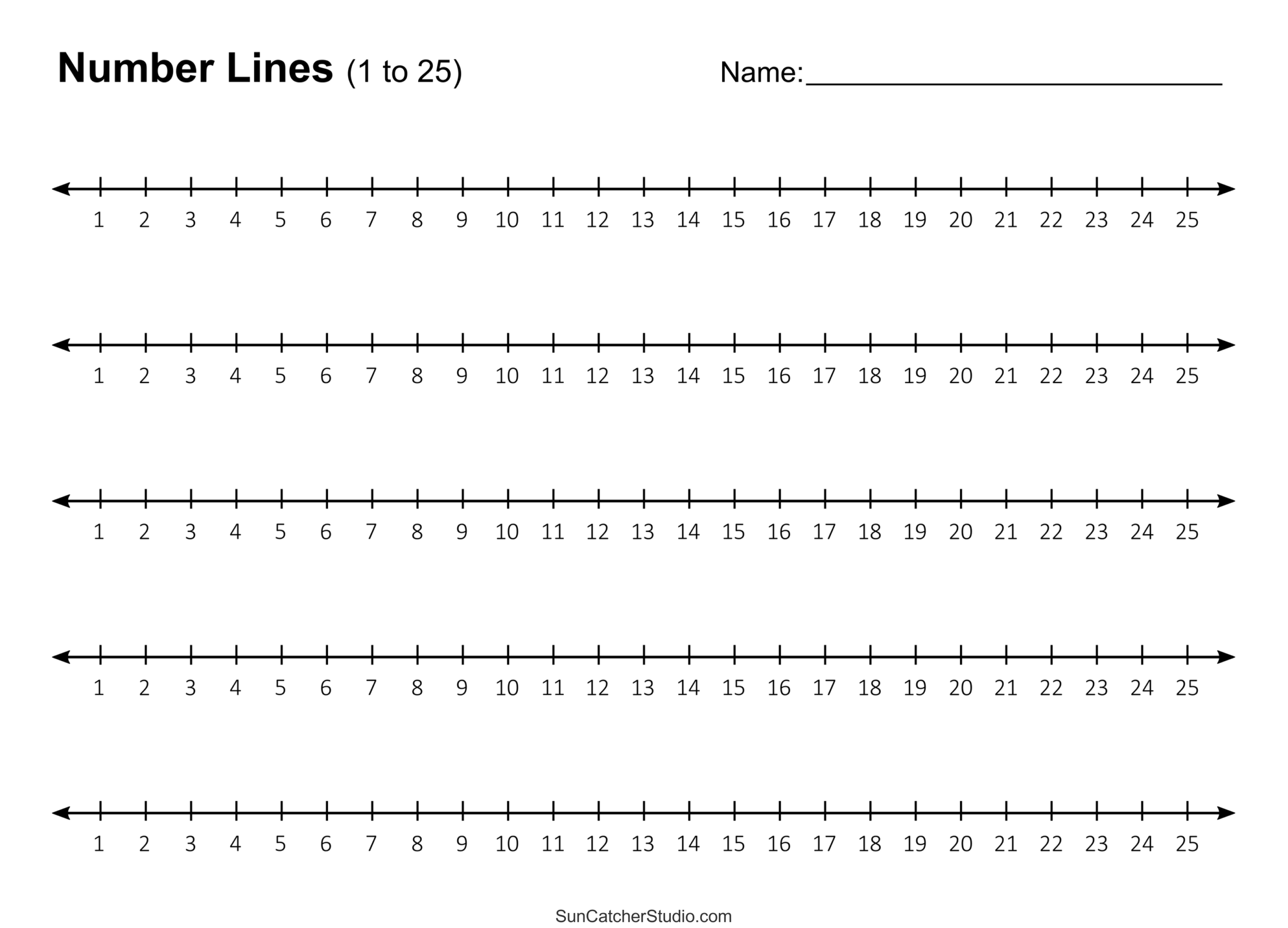 Number Lines Integers Decimals Blank Missing Numbers Free 