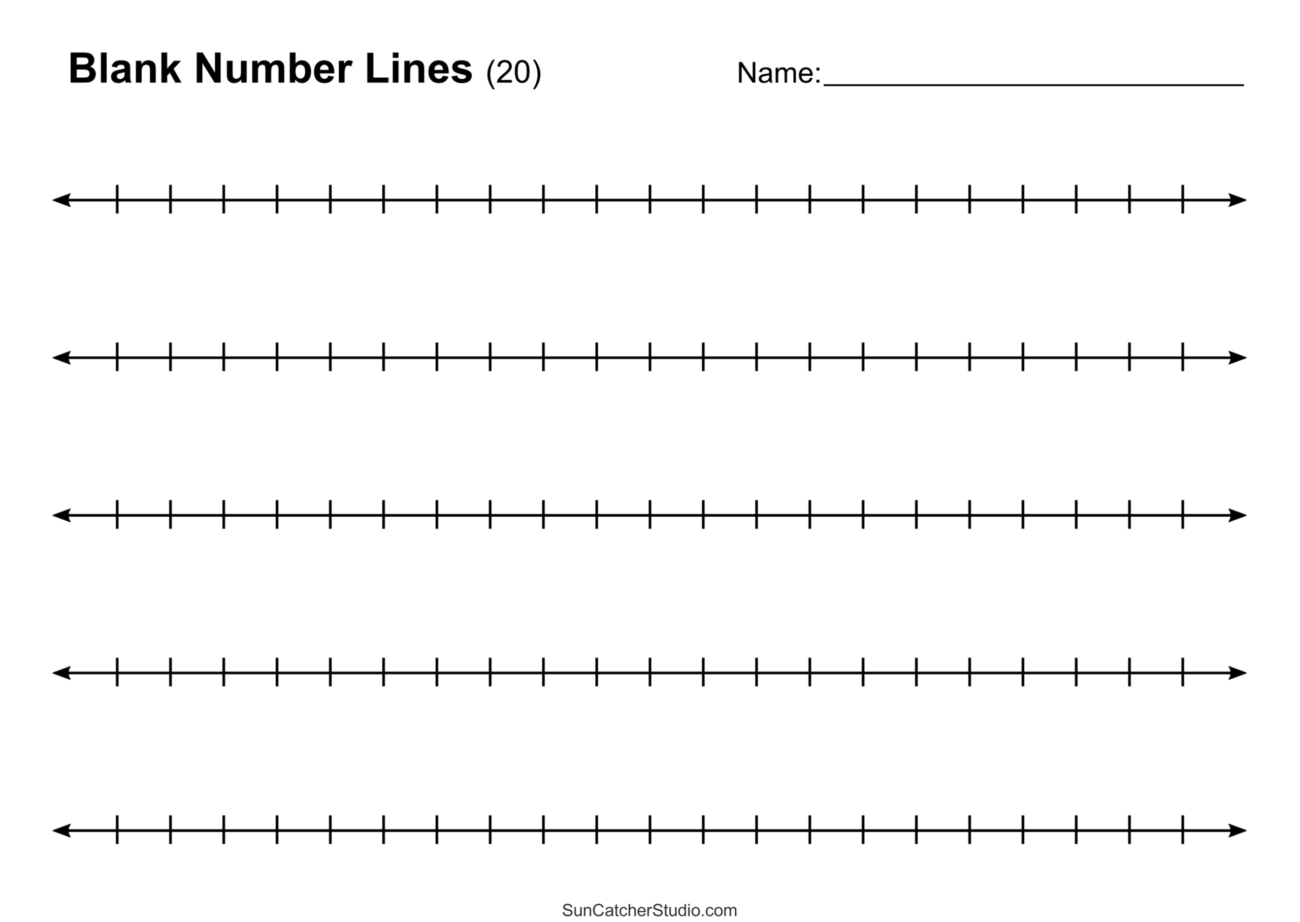 Number Lines Integers Decimals Blank Missing Numbers Free 