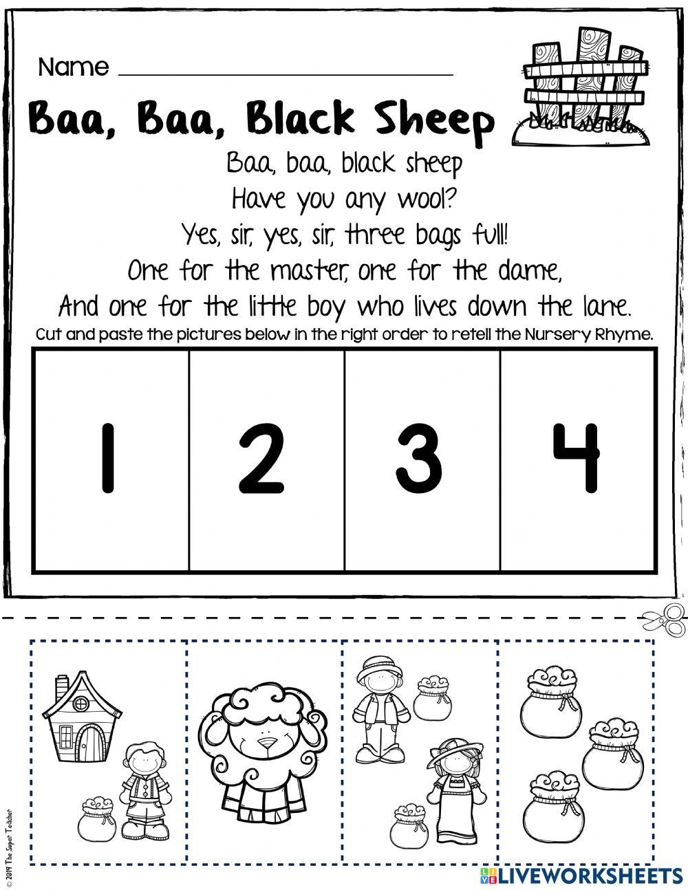 Nursery Rhyme Live Worksheets Worksheets Library