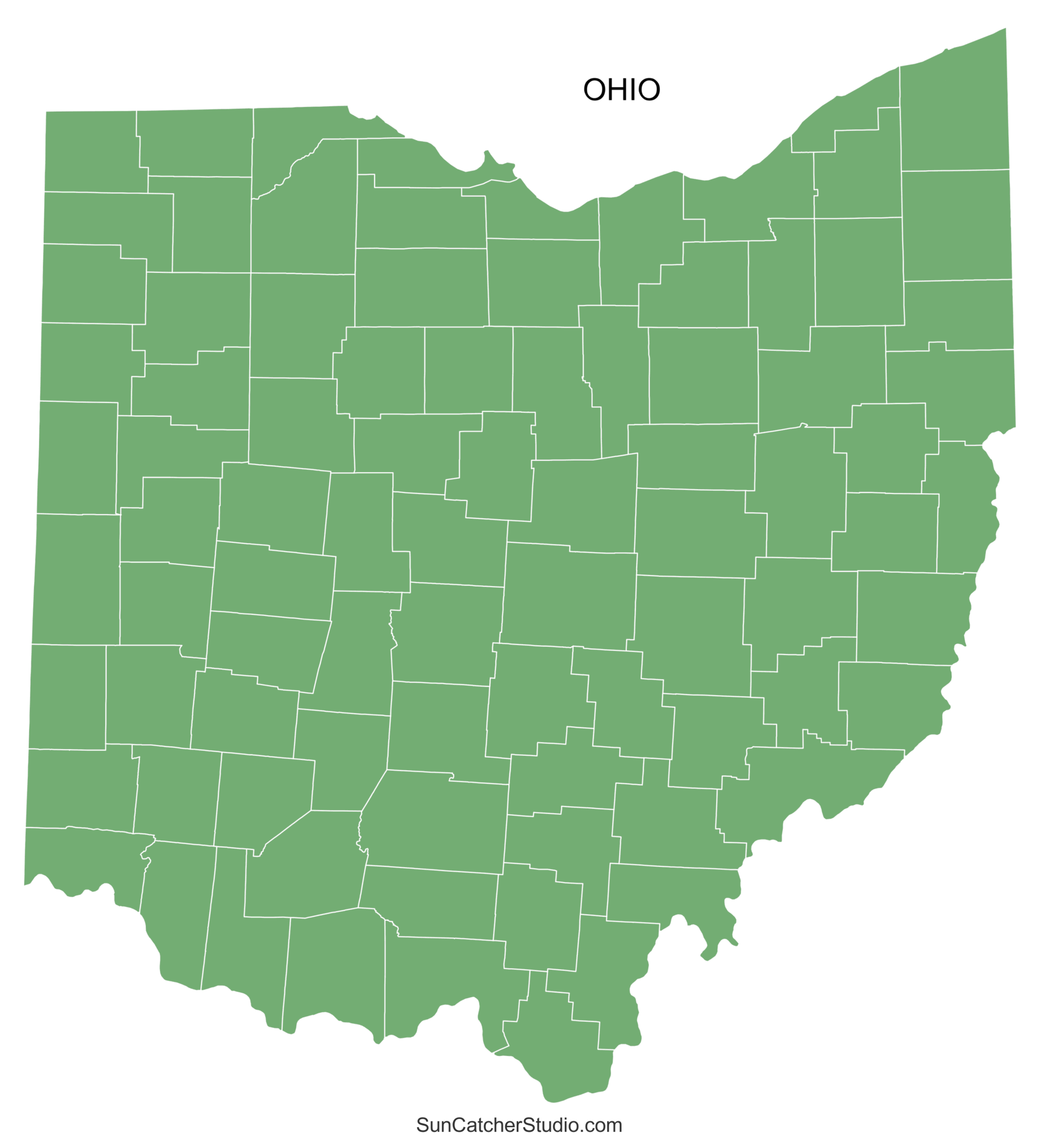 Ohio County Map Printable State Map With County Lines Free 