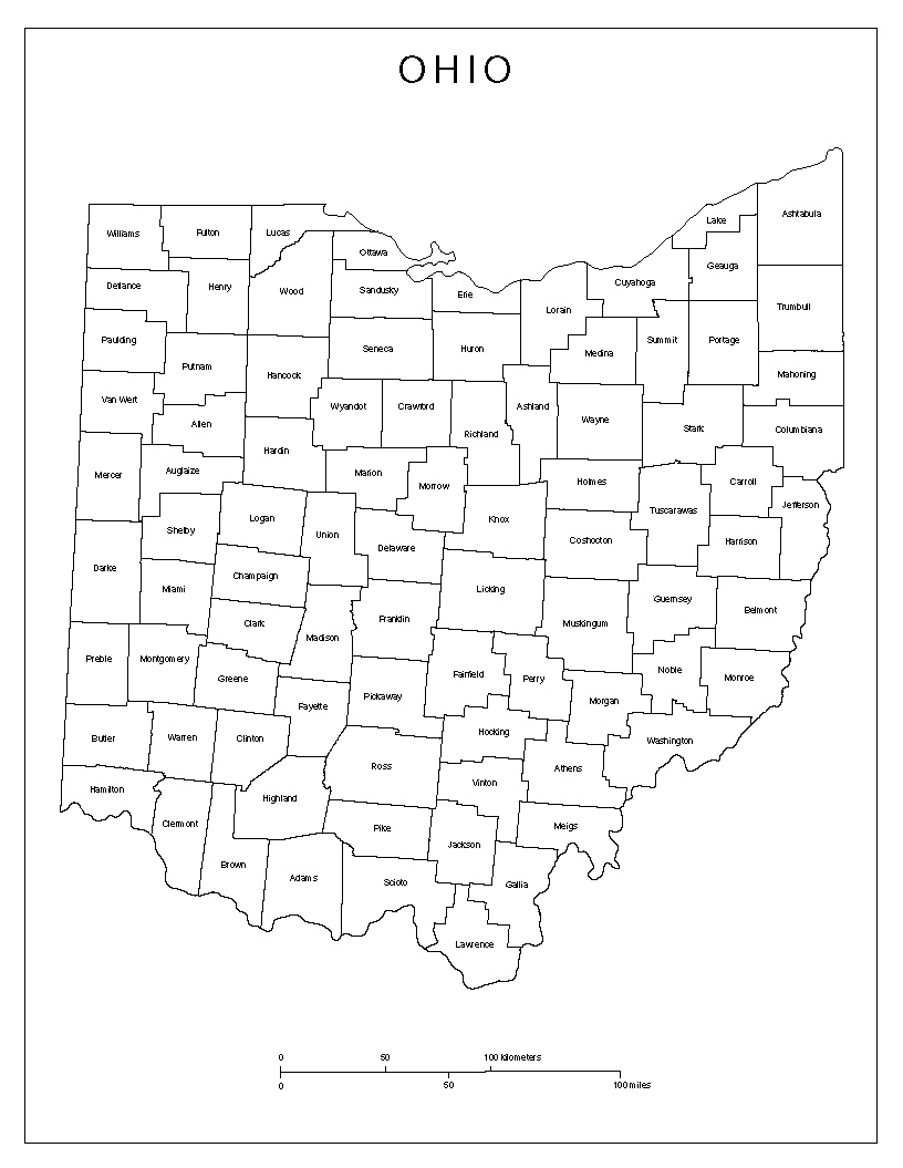 Ohio Labeled Map