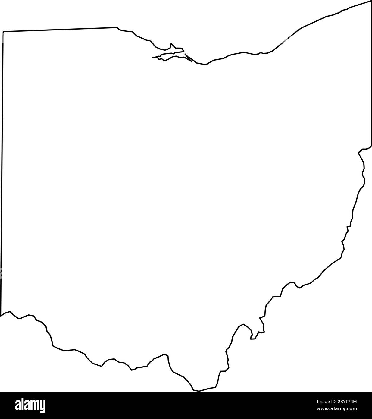 Ohio State Of USA Solid Black Outline Map Of Country Area 