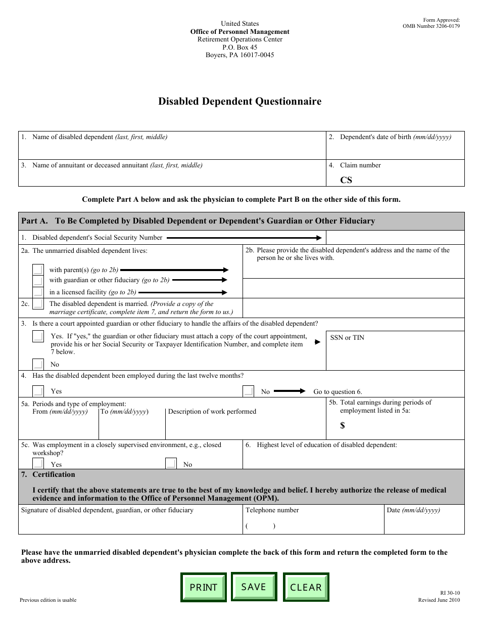 OPM Form RI30 10 Fill Out Sign Online And Download Fillable PDF Templateroller