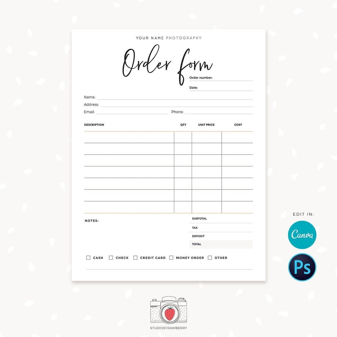 Order Form Template Order Form Template Editable Sign Up Form Worksheets Library