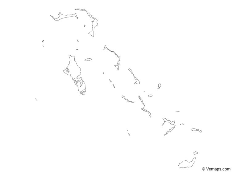 Outline Map Of Bahamas Free Vector Maps