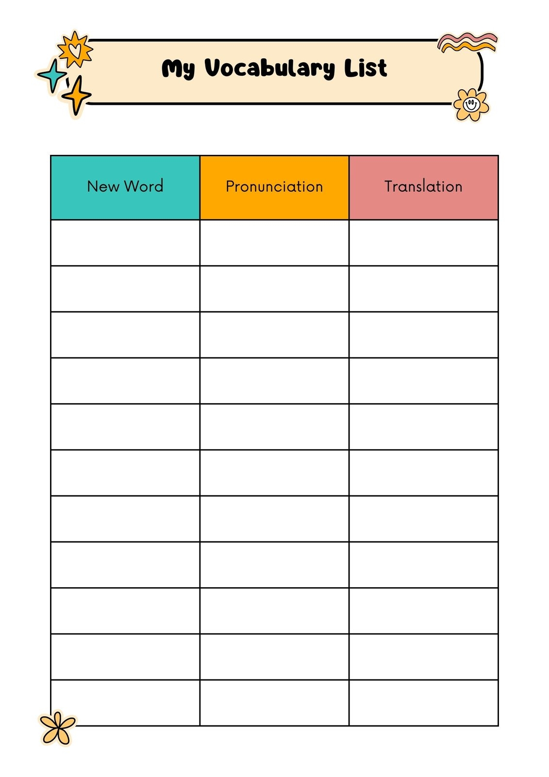 Free Printable Vocabulary Blank Worksheets Free Printable Vocabulary Blank Worksheets