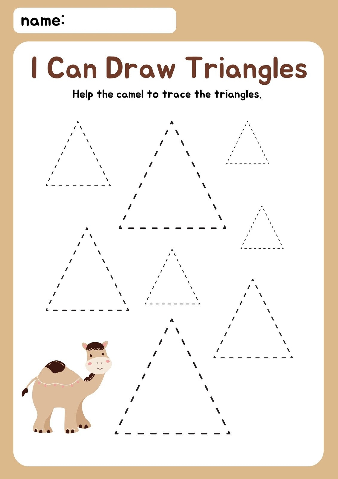 Free Printable Tracing Triangles Worksheets