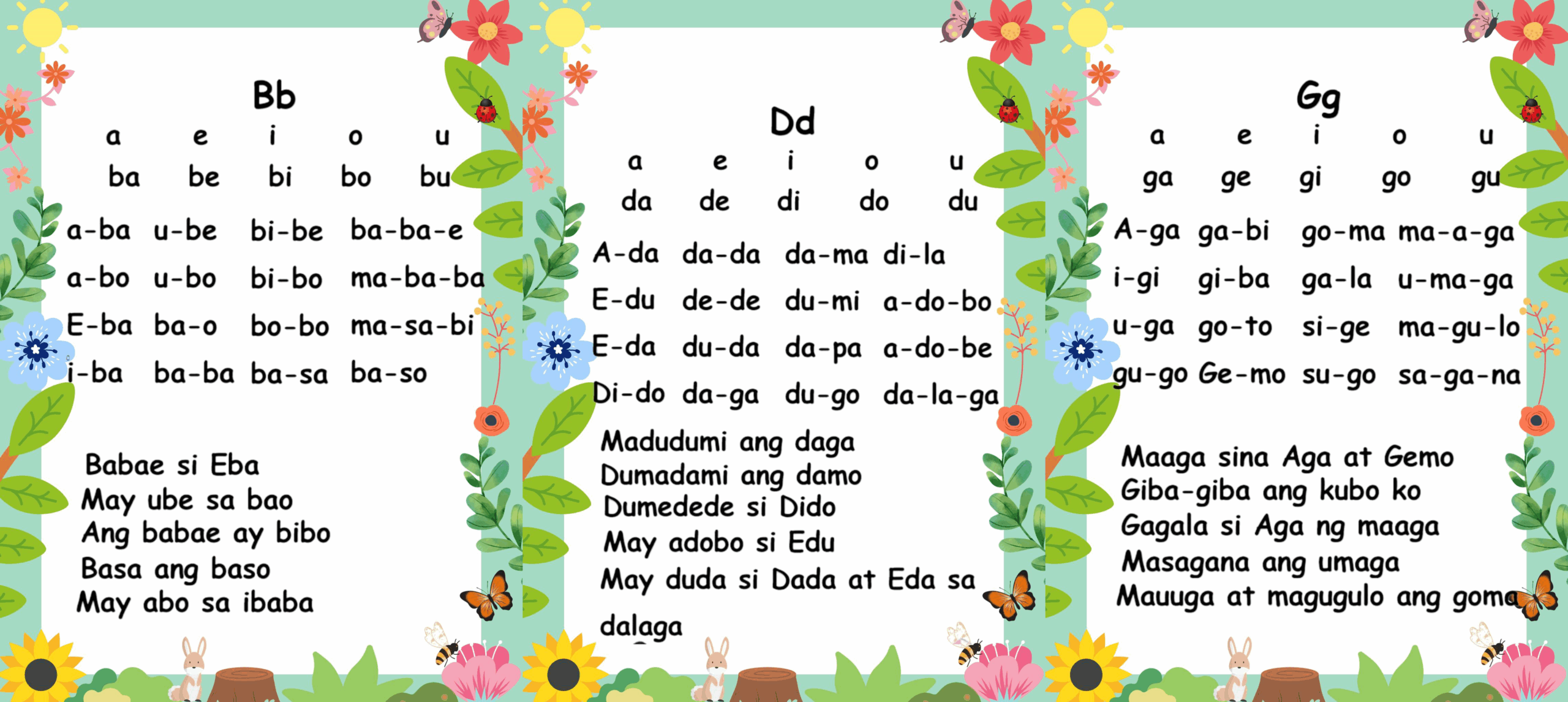 Panimulang Pagbasa PDF Printable Creative Guro