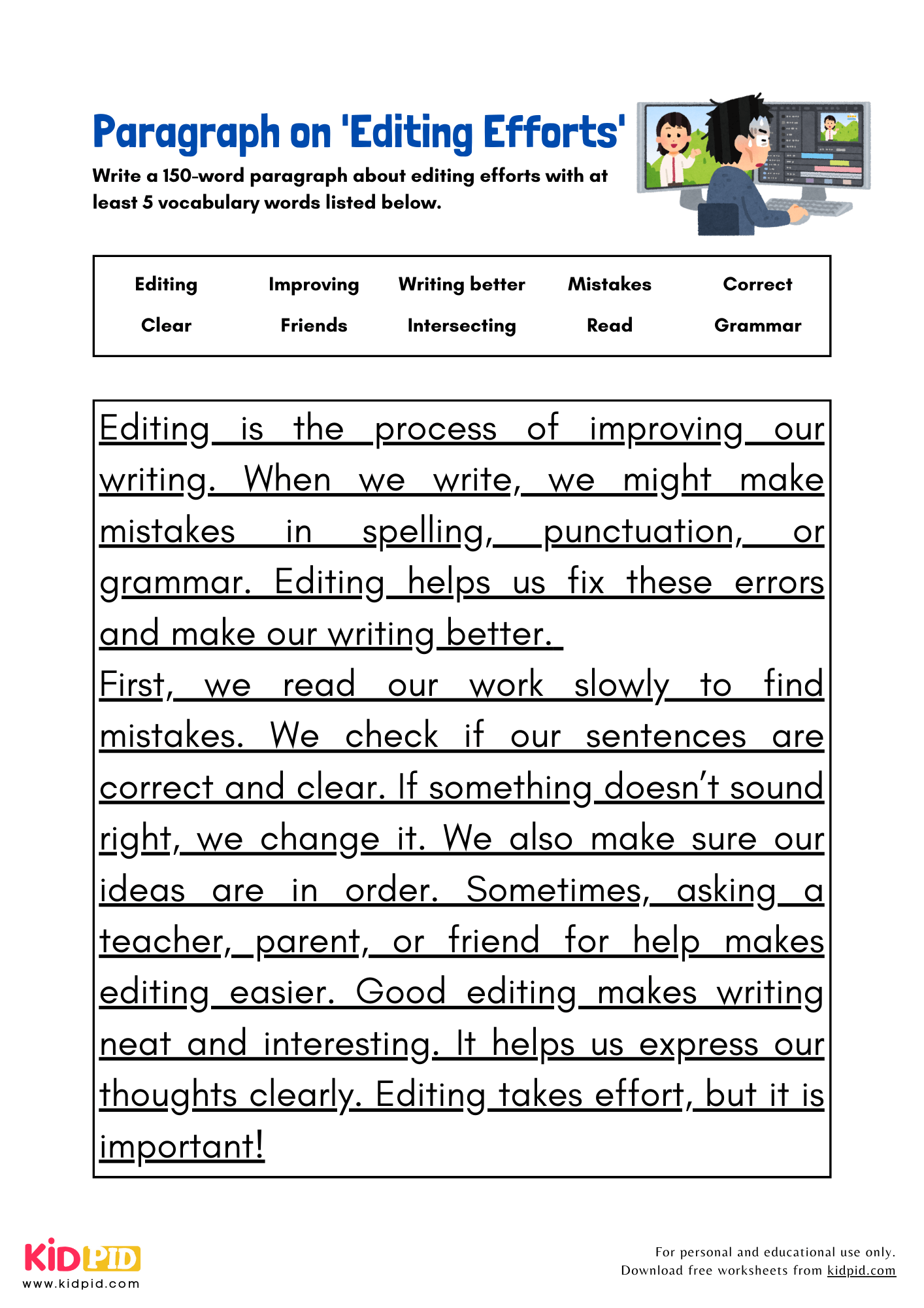 Paragraph On Editing Efforts Kidpid