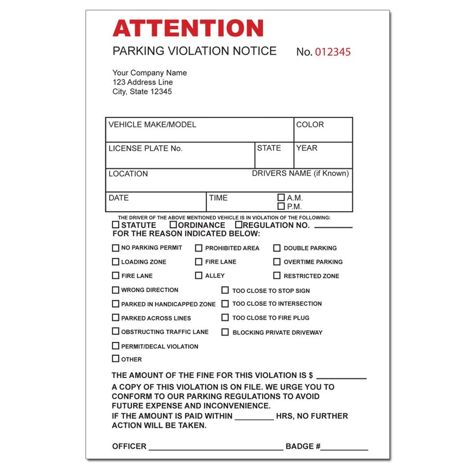 Parking Ticket Citation Print Parking Ticket DesignsnPrint