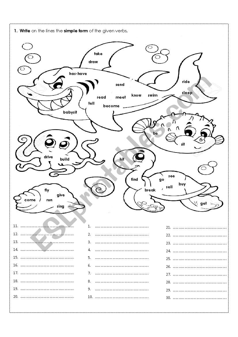 Past Tense Of Verbs ESL Worksheet By Majolova