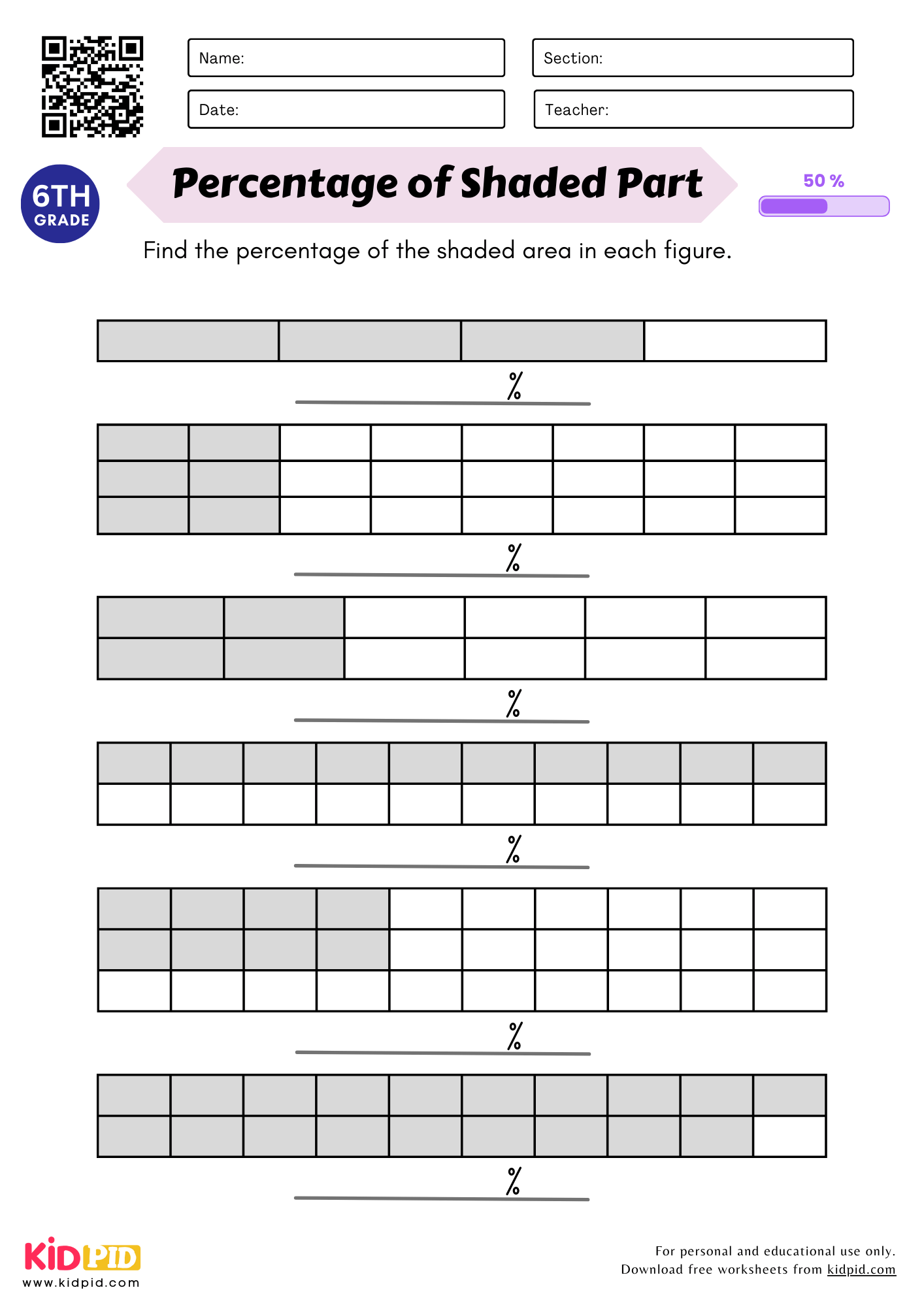 Free Printable Worksheets For Grade 6