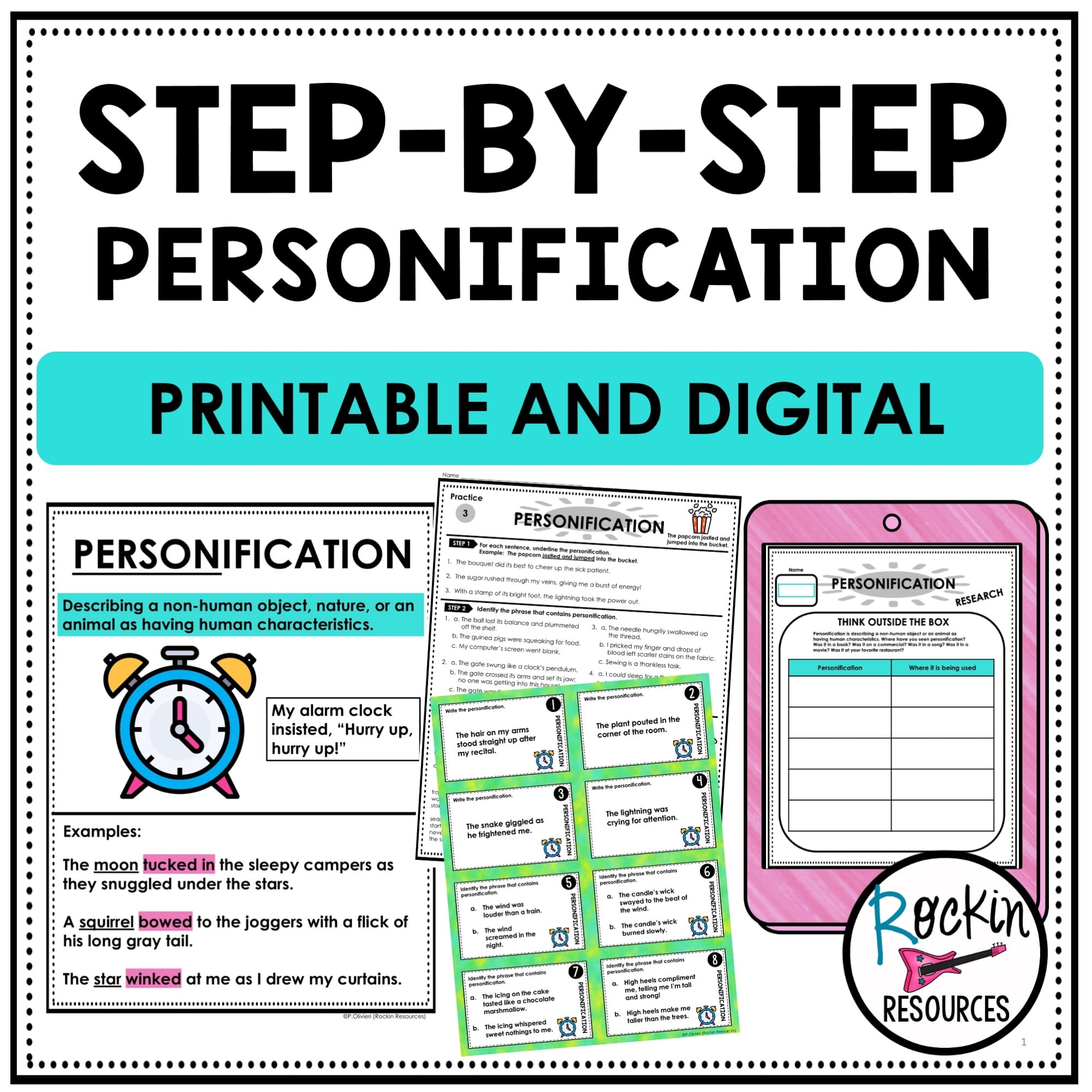 PERSONIFICATION FIGURATIVE LANGUAGE DIGITAL AND PRINTABLE Rockin Resources