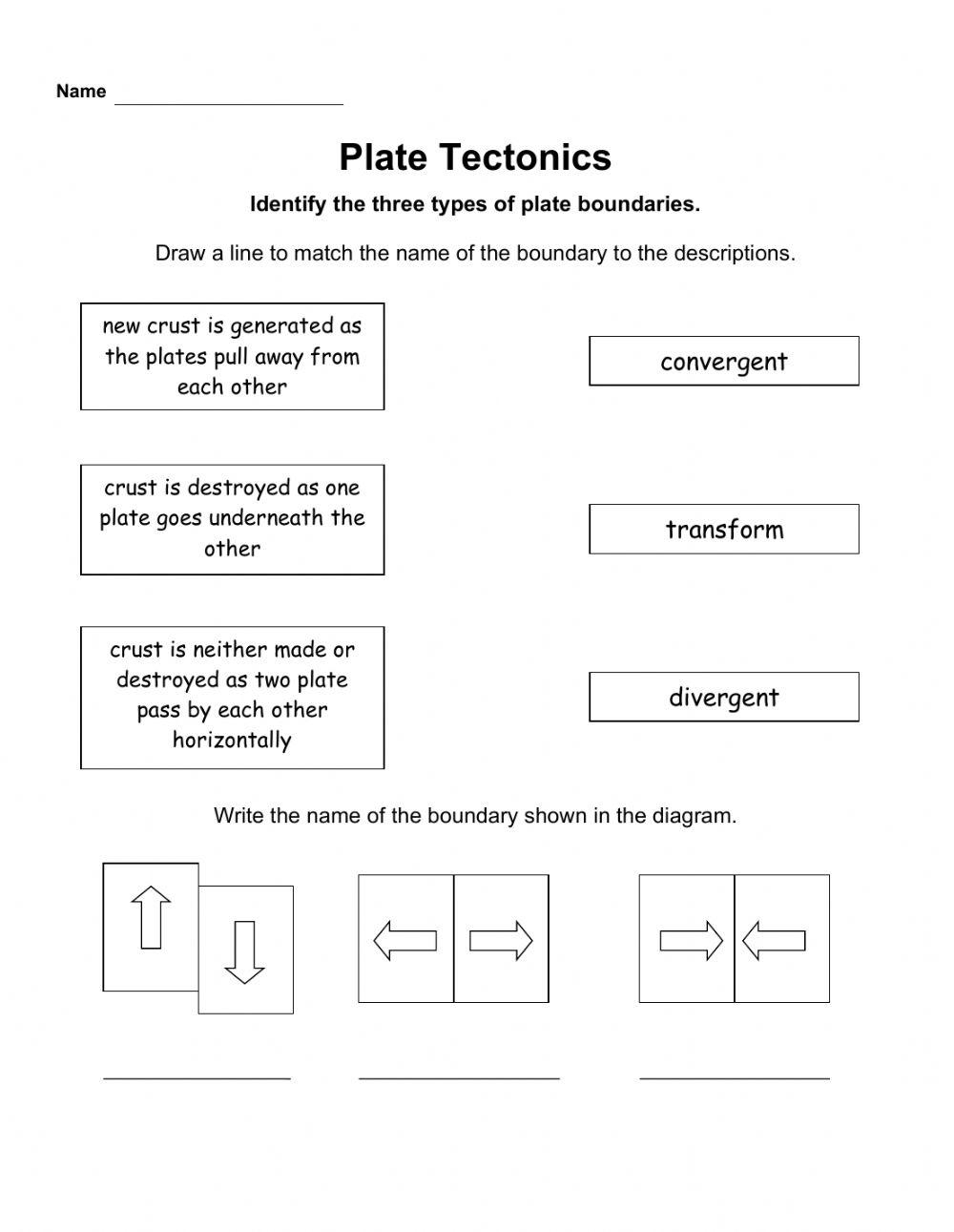 Plate Tectonic Worksheet Live Worksheets Worksheets Library