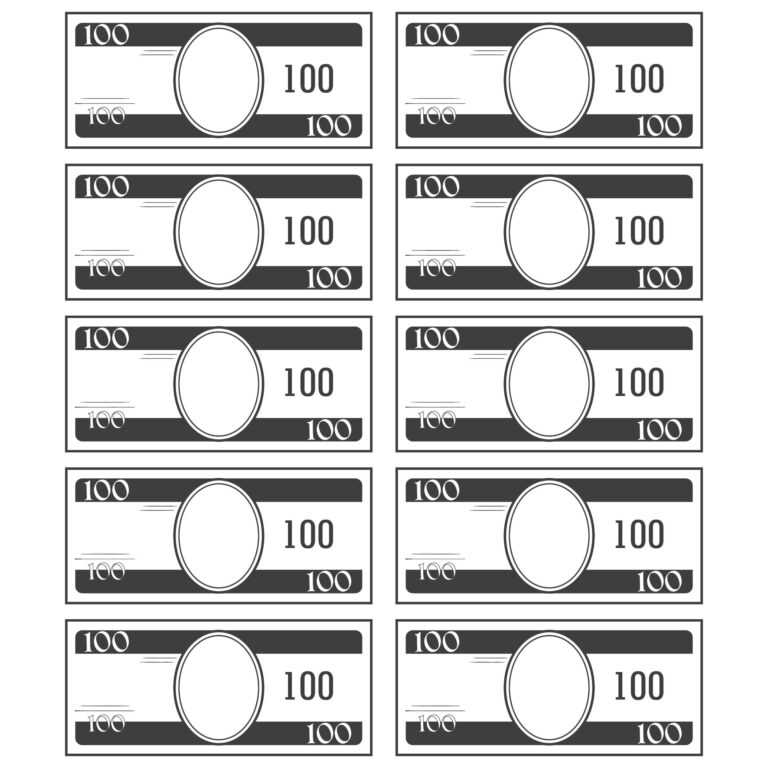 Play Money Actual Size 10 Free PDF Printables Printablee Worksheets Library