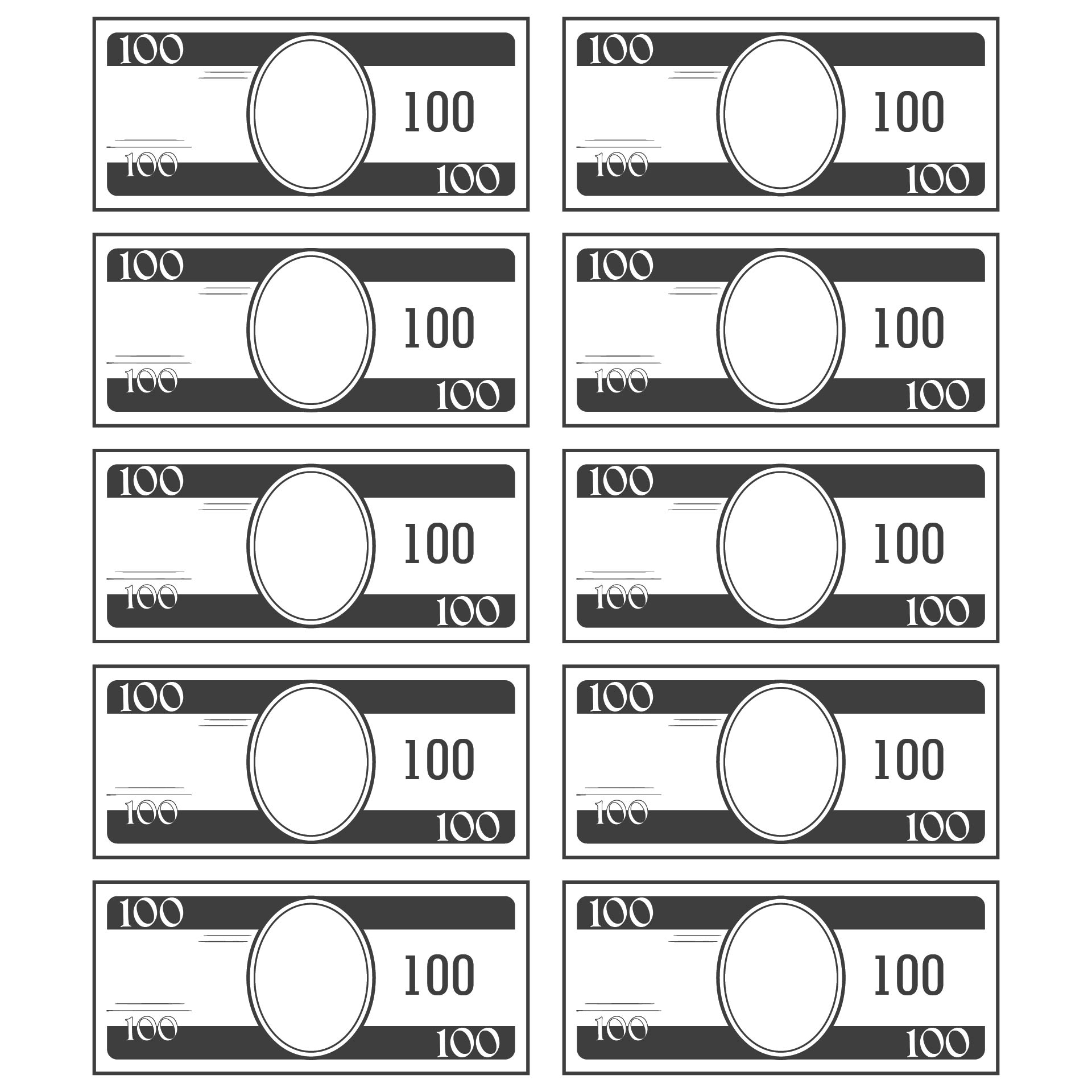 Play Money Actual Size 10 Free PDF Printables Printablee Worksheets Library