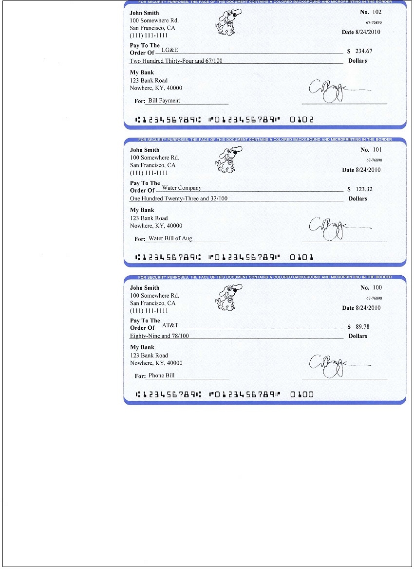 Free Blank Printable Checks