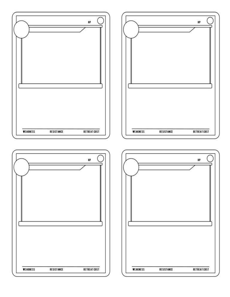 Pok mon Card Template Free Printable Paper Trail Design