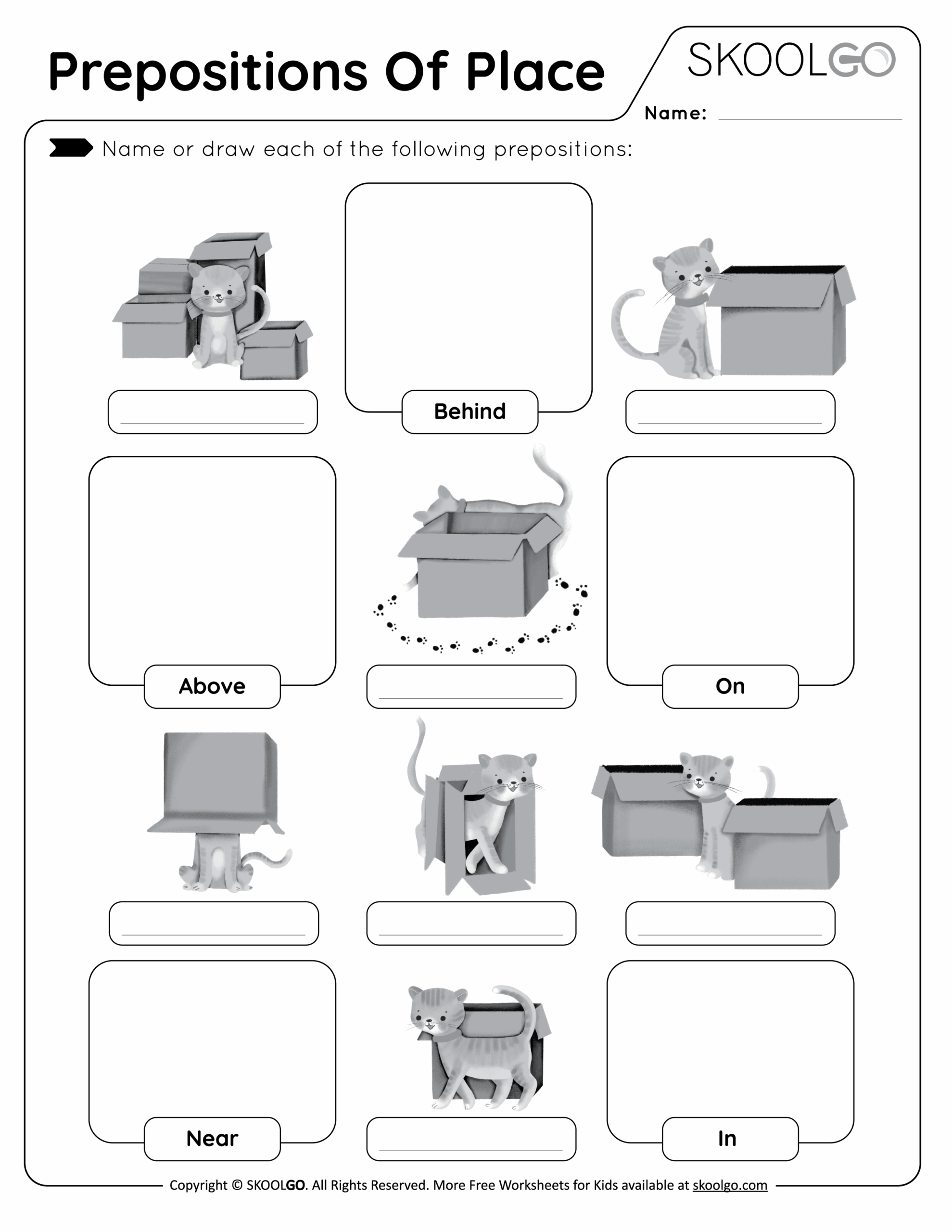 Prepositions Of Place Free Worksheet SKOOLGO Worksheets Library