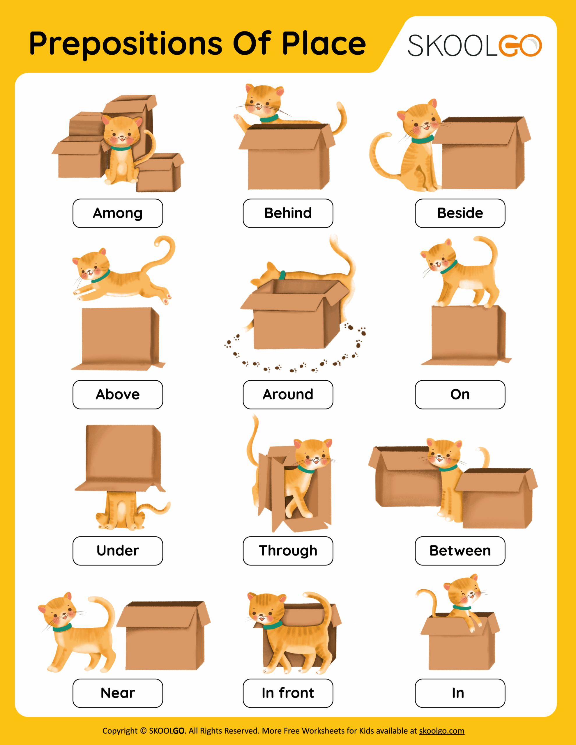 Prepositions Of Place Free Worksheet SKOOLGO Worksheets Library