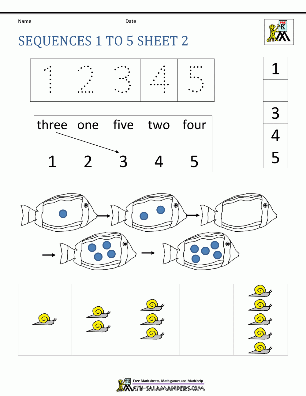 Preschool Number Worksheets Sequencing To 10