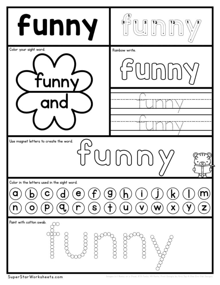 Preschool Sight Word Worksheets Superstar Worksheets