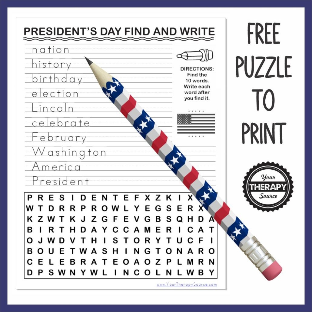 Free Printable Worksheets For Presidents' Day