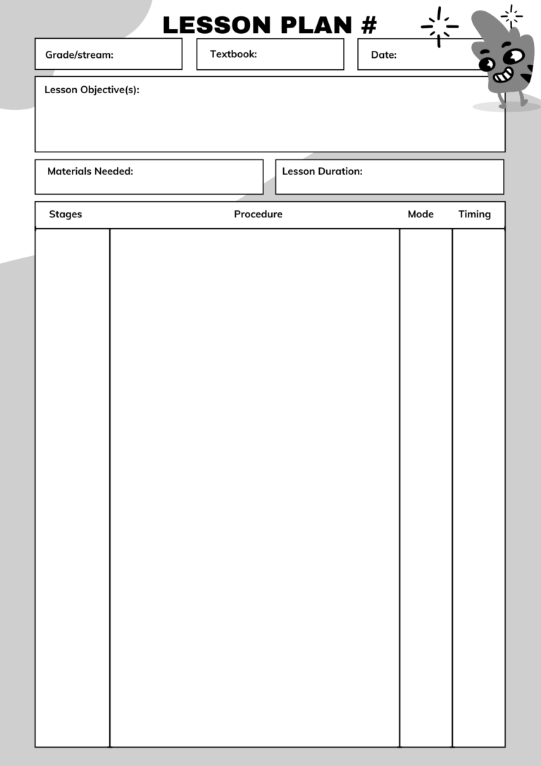 Print friendly Blank Simple Lesson Plan Template My English Pages