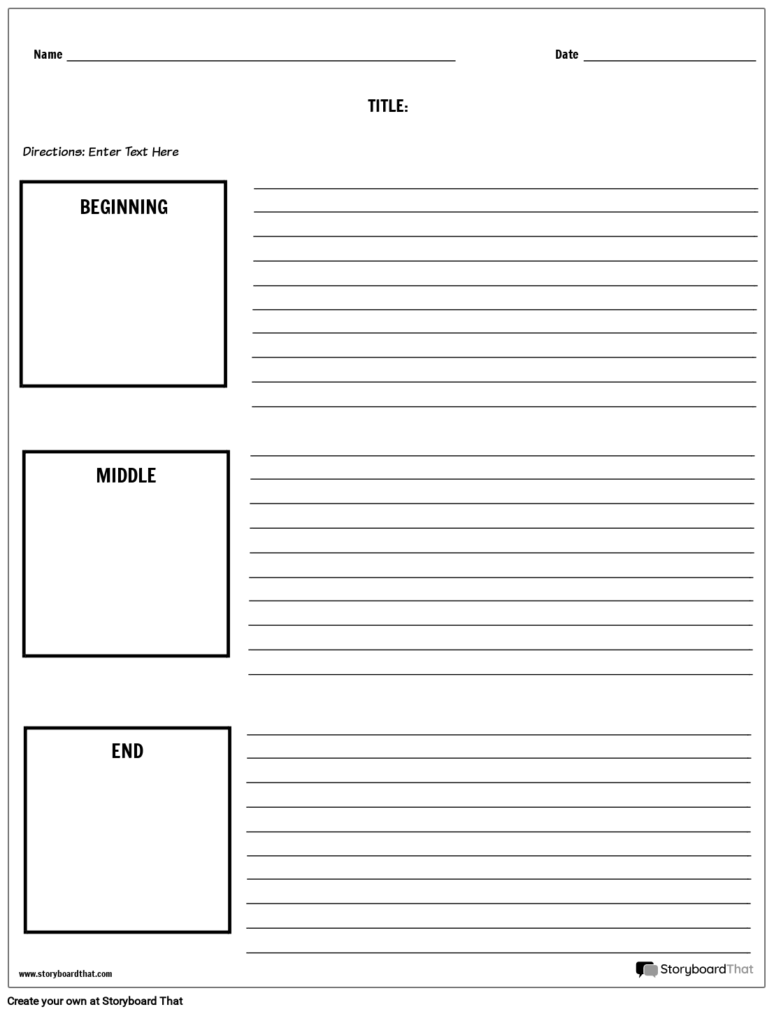 Print Ready Beginning Middle U0026 End Worksheet
