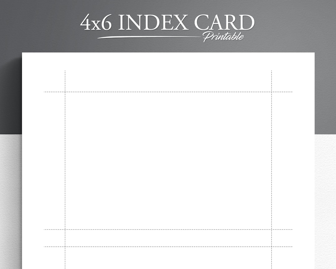 Printable 4x6 Index Card Printable Note Cards Printable Index Cards Blank Index Cards Index Card PDF Index Card Template Etsy
