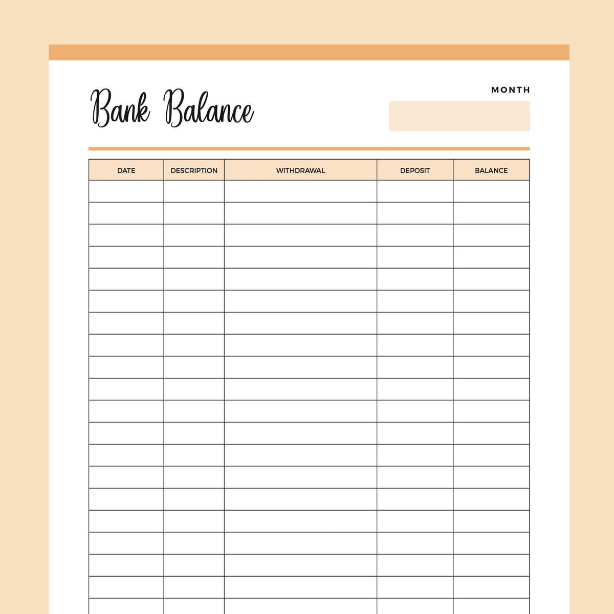 Printable Balance Sheet Template Instant Download PDF A4 U0026 Letter Worksheets Library