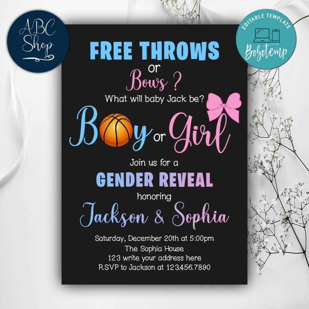 Free Printable Blank Gender Reveal Invitations