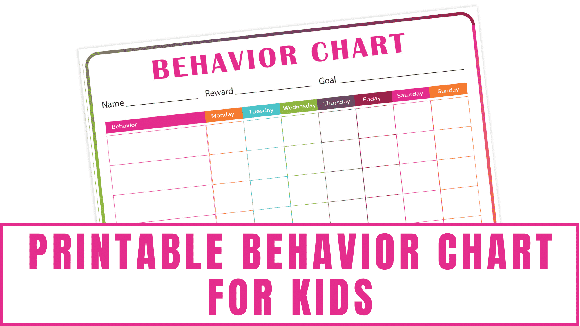 Free Printable Behavior Chart Blank