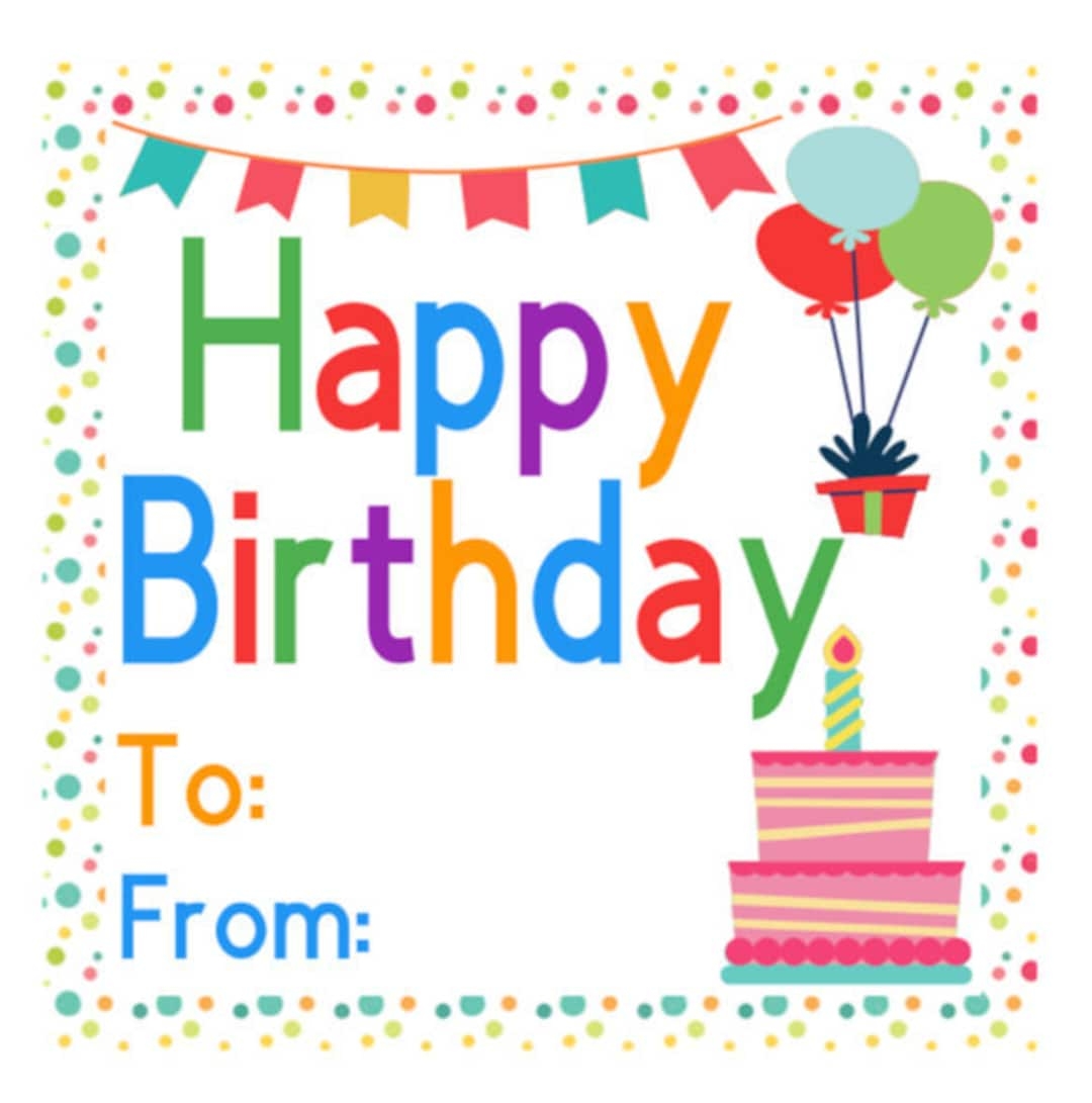 PRINTABLE Birthday Gift Tag Custom Gift Tag Personalized Gift Tag Birthday Party Gift Tag Etsy