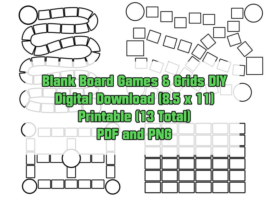 Printable Blank Board Game And Grid Templates DIY Etsy