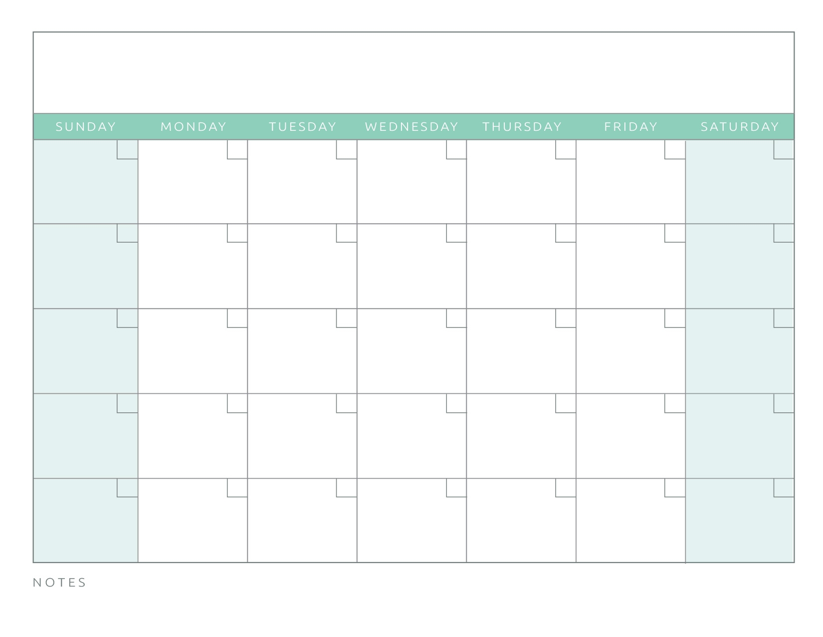 Printable Blank Calendars Free