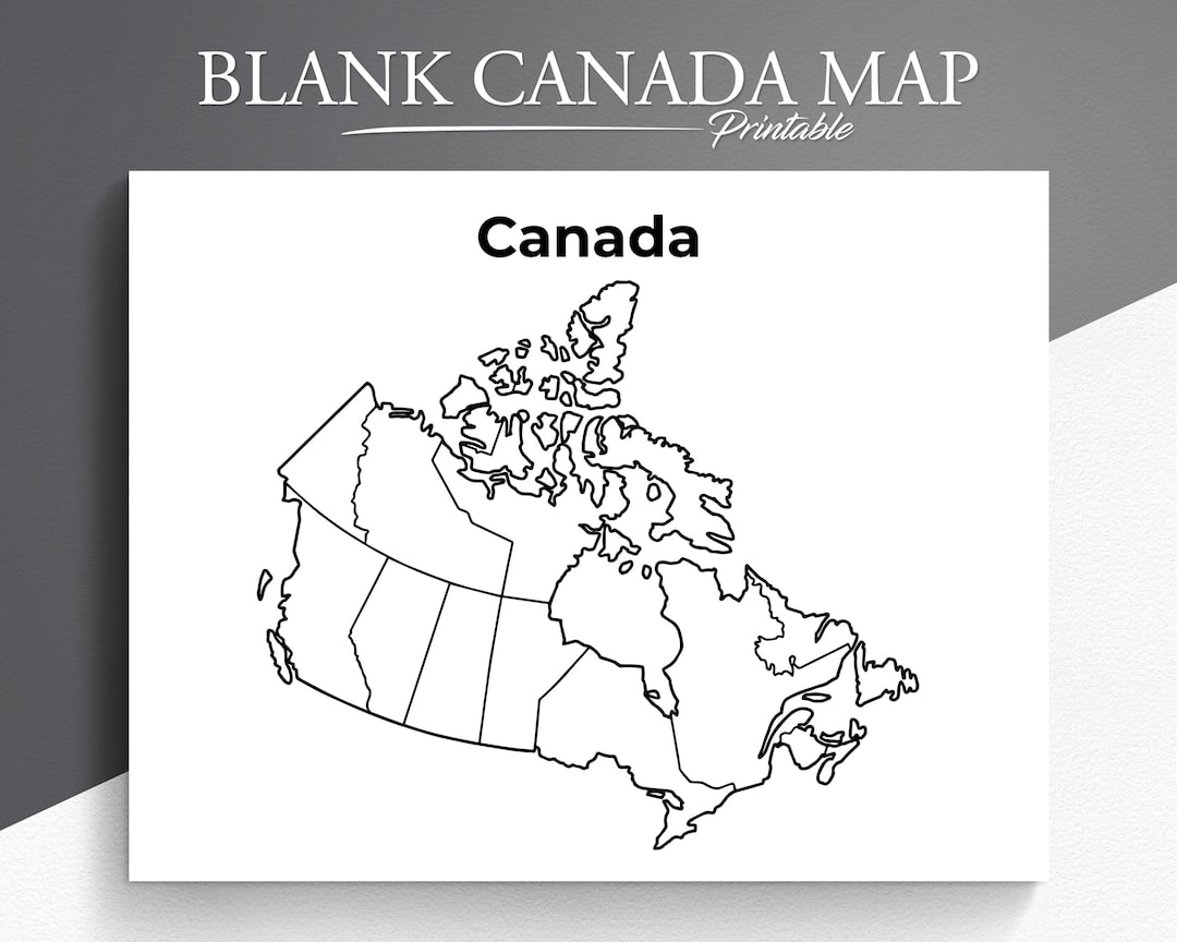 Printable Blank Canada Map Educational Map For Kids Canada Coloring Page Canada Map Coloring Canadian Map Coloring Page Etsy
