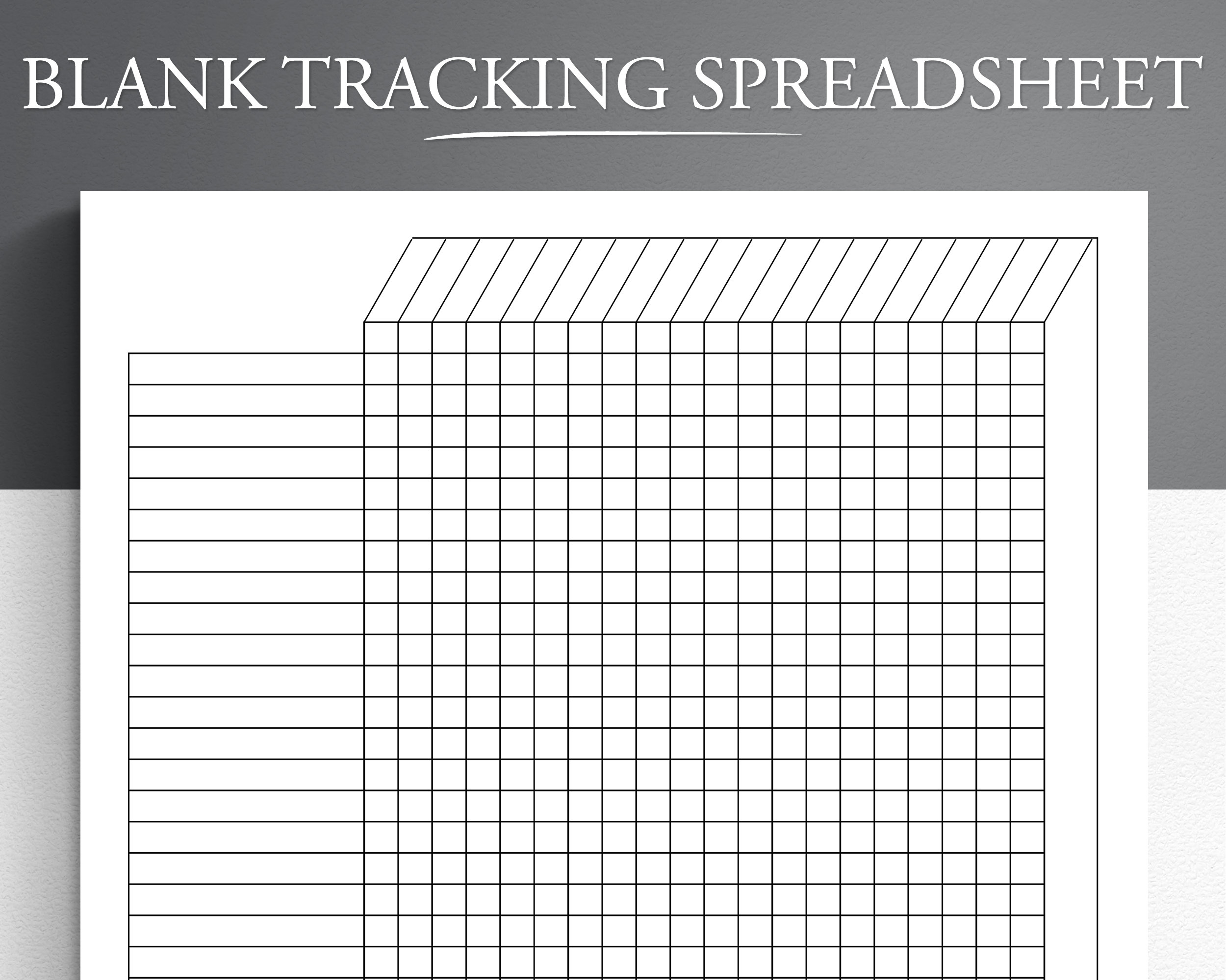 Printable Blank Tracking Spreadsheet Printable PDF Excel Google 