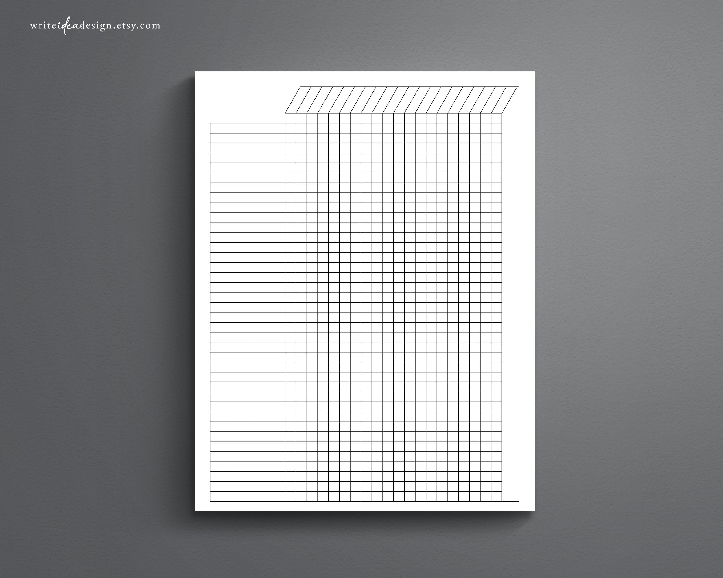 Printable Blank Tracking Spreadsheet Printable PDF Excel Google 
