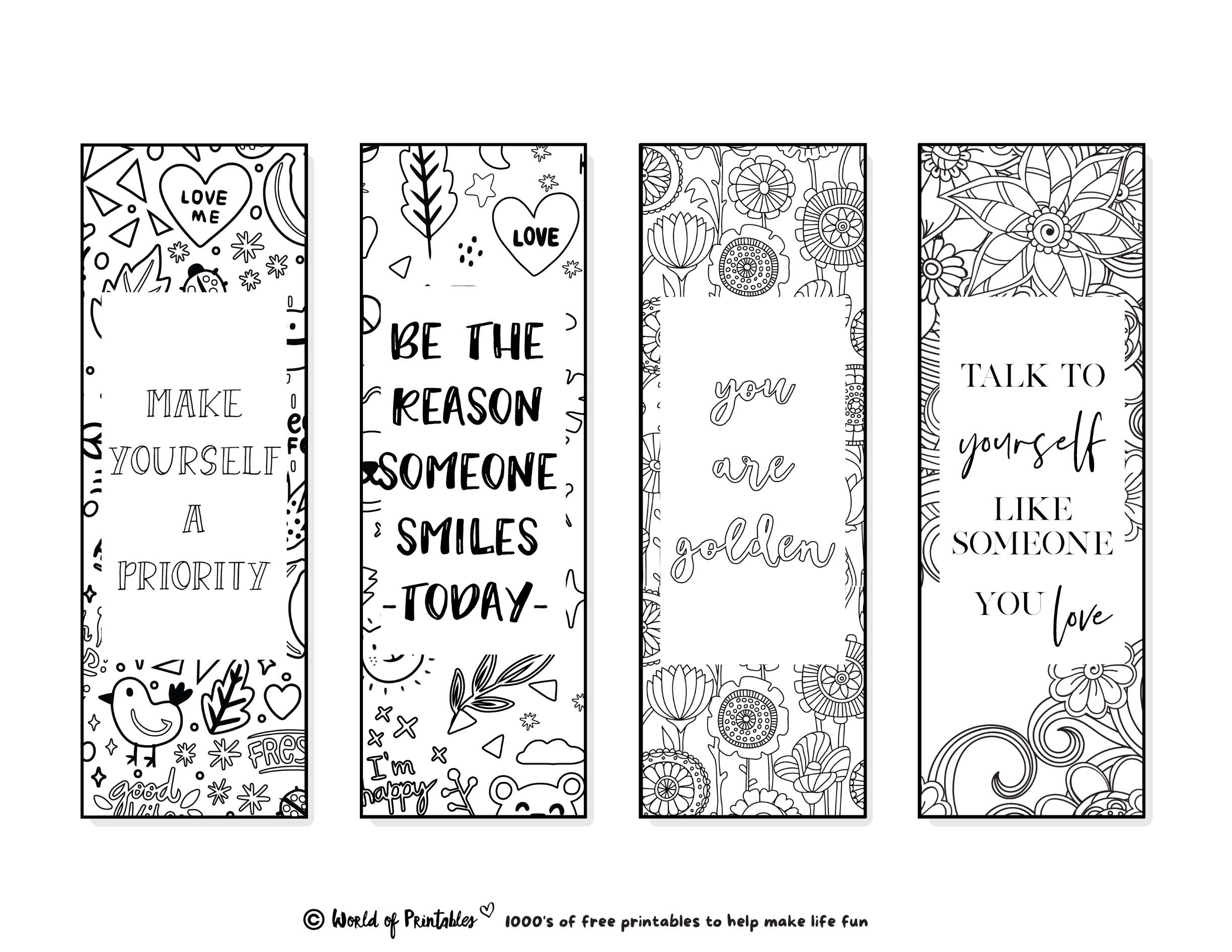 Printable Bookmarks To Color 120 For Adults U0026 Kids World Of Printables