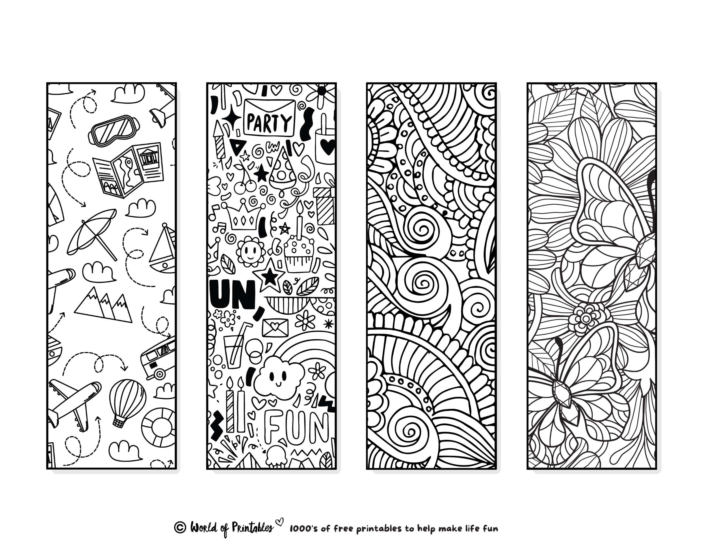 Printable Bookmarks To Color 120 For Adults U0026 Kids World Of Worksheets Library