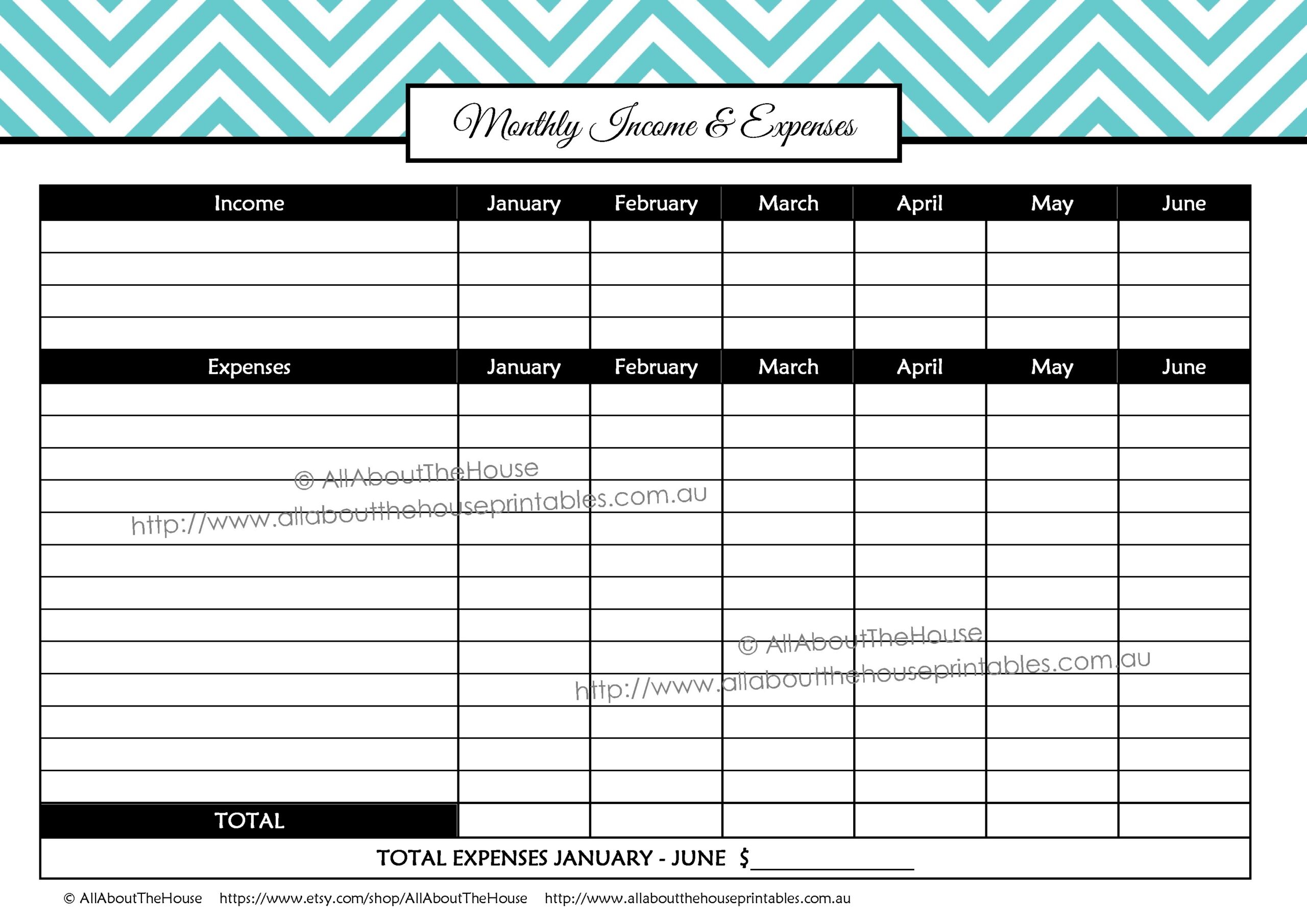 Blank Printable Finance Charts Free