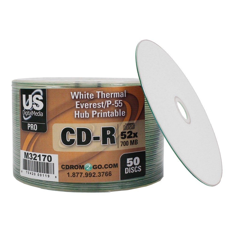 Printable CD White Thermal Hub USDM Pro CDROM2GO